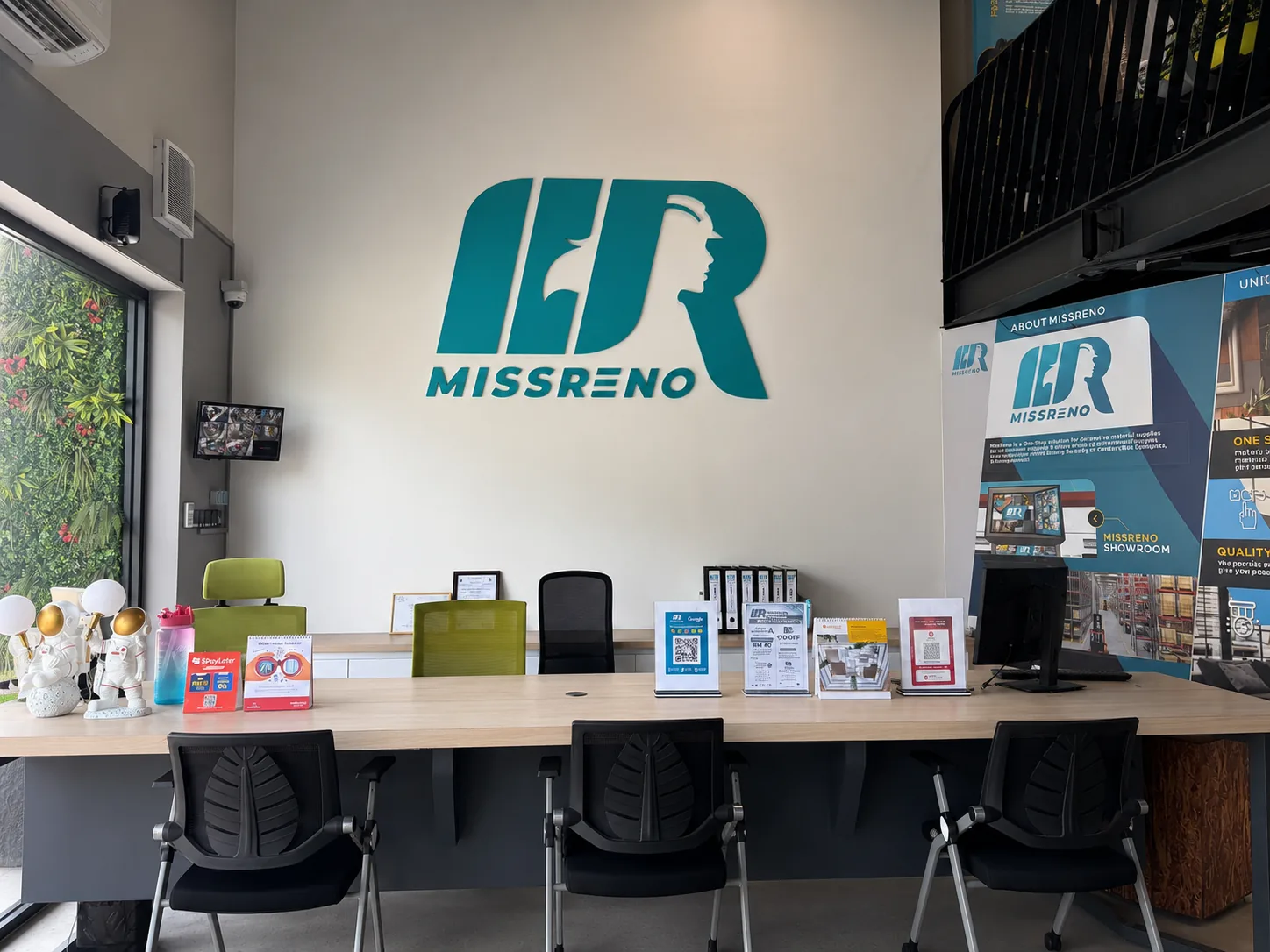 Wall panel and marble sheet displays at the MissReno showroom, Kota Kinabalu (1)