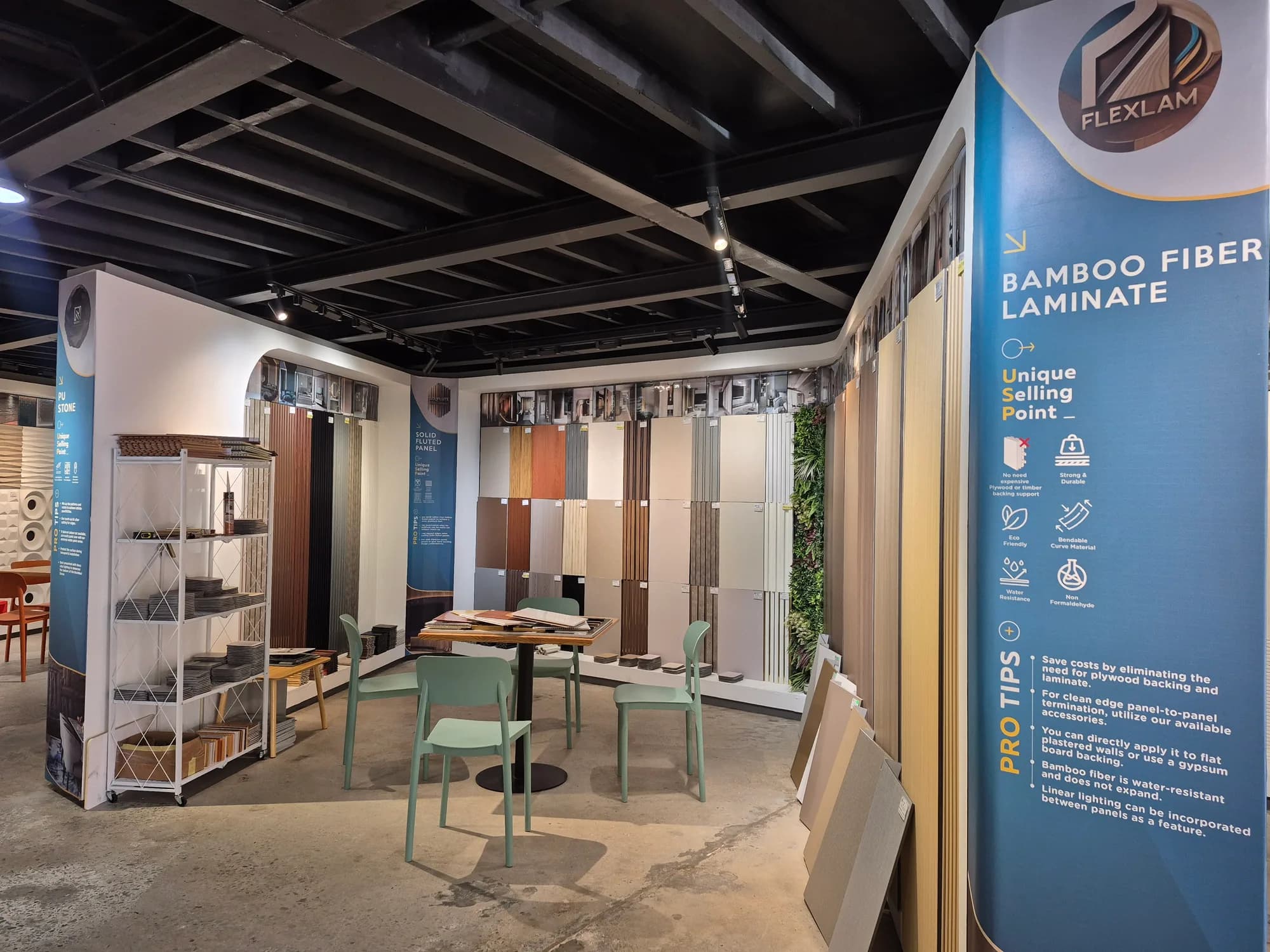 Wall panel and marble sheet displays at the MissReno showroom, Kota Kinabalu (4)