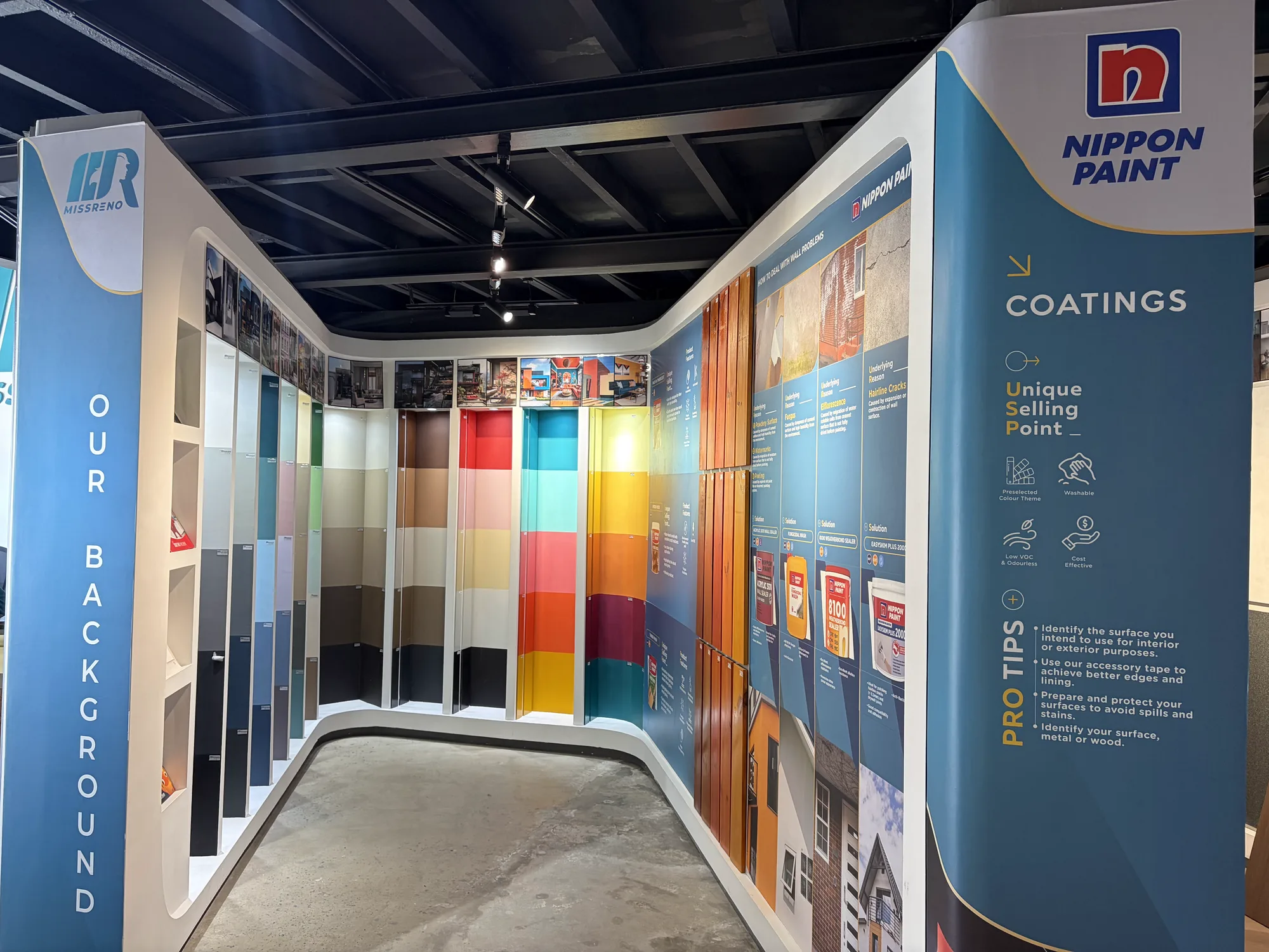 Wall panel and marble sheet displays at the MissReno showroom, Kota Kinabalu (5)